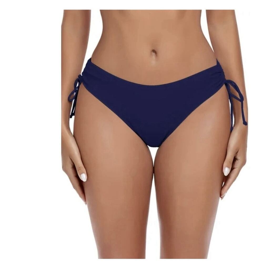 Ocean Blues Blue Full Coverage Bikini Bottom With Side Ties Size Large New